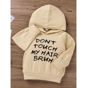 Lovely Boy Street Hooded Collar Print Black Two-pi