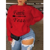 LW Plus Size Arrow Faith Letter Print Sweatshirt