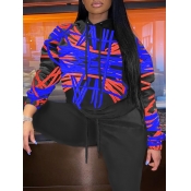 Lovely Casual Hooded Collar Print Black Hoodie(Bat