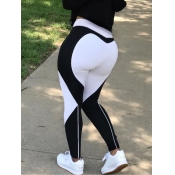 Lovely Sportswear Patchwork White Leggings