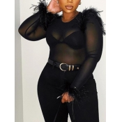 Lovely Sexy See-through Skinny Black Base Layer