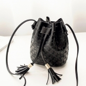 Lovely Stylish Tassel Design Black Crossbody Bag