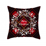 Lovely Christmas Print Red Decorative Pillow Case