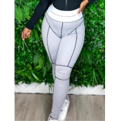Lovely Sportswear Patchwork Grey Leggings