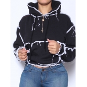 LW Hooded Collar Line Stitching Hoodie