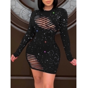 LW SXY Sequined Cut Out Bodycon Dress