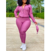 Lovely Casual Turndown Collar Zipper Design Light 