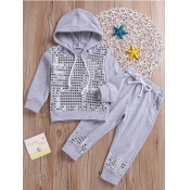 Lovely Sportswear Hooded Collar Sequined Decorativ