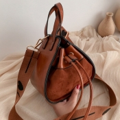 LW Retro Patchwork Brown Crossbody Bags