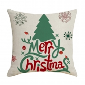 Lovely Christmas Day Print Green Decorative Pillow