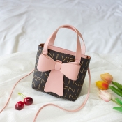 Lovely Trendy Bow-Tie Pink Crossbody Bag