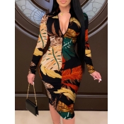 LW Floral Print Bodycon Dress