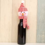 Lovely Christmas Day Cartoon Red Decorative Wine B