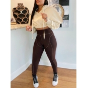 LW Hooded Collar Crop Top Pants Set