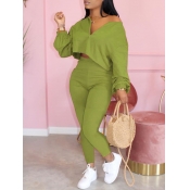 LW Crop Top Zipper Design Pants Set