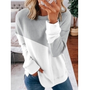 Lovely Sweet Patchwork Grey Sweatshirt