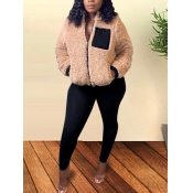 Lovely Casual Patchwork Zipper Design Black Two Pi