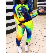 LW Tie Dye Letter Print Tracksuit Set