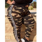 Lovely Casual Camo Print Skinny Plus Size Pants