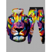 LW Men Street Animal Print Multicolor Two-piece Pa