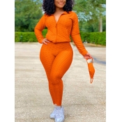 Lovely Sportswear Turndown Collar Zipper Design Cr