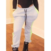 Lovely Sportswear Drawstring Loose Grey Pants