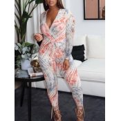 Lovely Street Print Drawstring Cross-over Design R