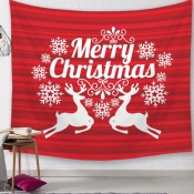 Lovely Christmas Day Letter Print Red Wall Cloth
