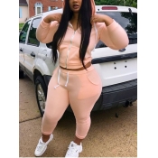 LW BASICS Plus Size Hooded Collar Drawstring Pants