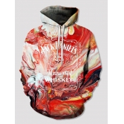 Lovely Street Hooded Collar Letter Print Red Boy H