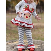 Lovely Girl Trendy Turndown Collar Camo Print Tren