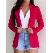 LW BASICS Work Turndown Collar Long Sleeve Red Bla