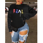 LW Letter Print Oversized Hoodie