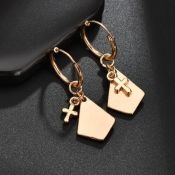 Lovely Stylish Cross Gold Earring