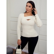 Lovely Trendy Hollow-out Cross-over Design White S