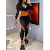 LW Zipper Design Patchwork Tracksuit Set