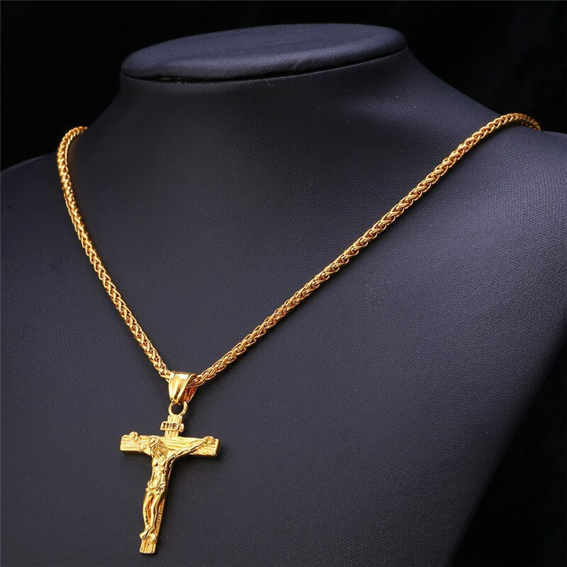Lovely Casual Cross Gold Necklace
