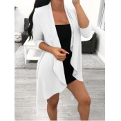Lovely Trendy Long Sleeve Asymmetrical White Coat