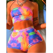 LW Chic High-waisted Tie-dye Multicolor Tankini