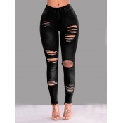 LW High-waisted Ripped Jeans