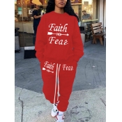 LW Faith Letter Print Drawstring Pants Set
