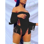 Lovely Sexy Off The Shoulder Backless Tassel Desig