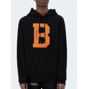 Lovely Men Casual Hooded Collar Print Baby Blue Ho