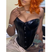Lovely Sexy Off The Shoulder Skinny Black Camisole