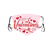 Lovely Casual Heart-shaped Print Light Pink Face M