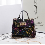 LW Street Geometric Print Multicolor Crossbody Bag