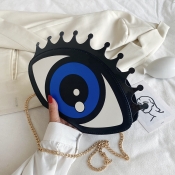 LW Casual Eye Patchwork Black Crossbody Bags