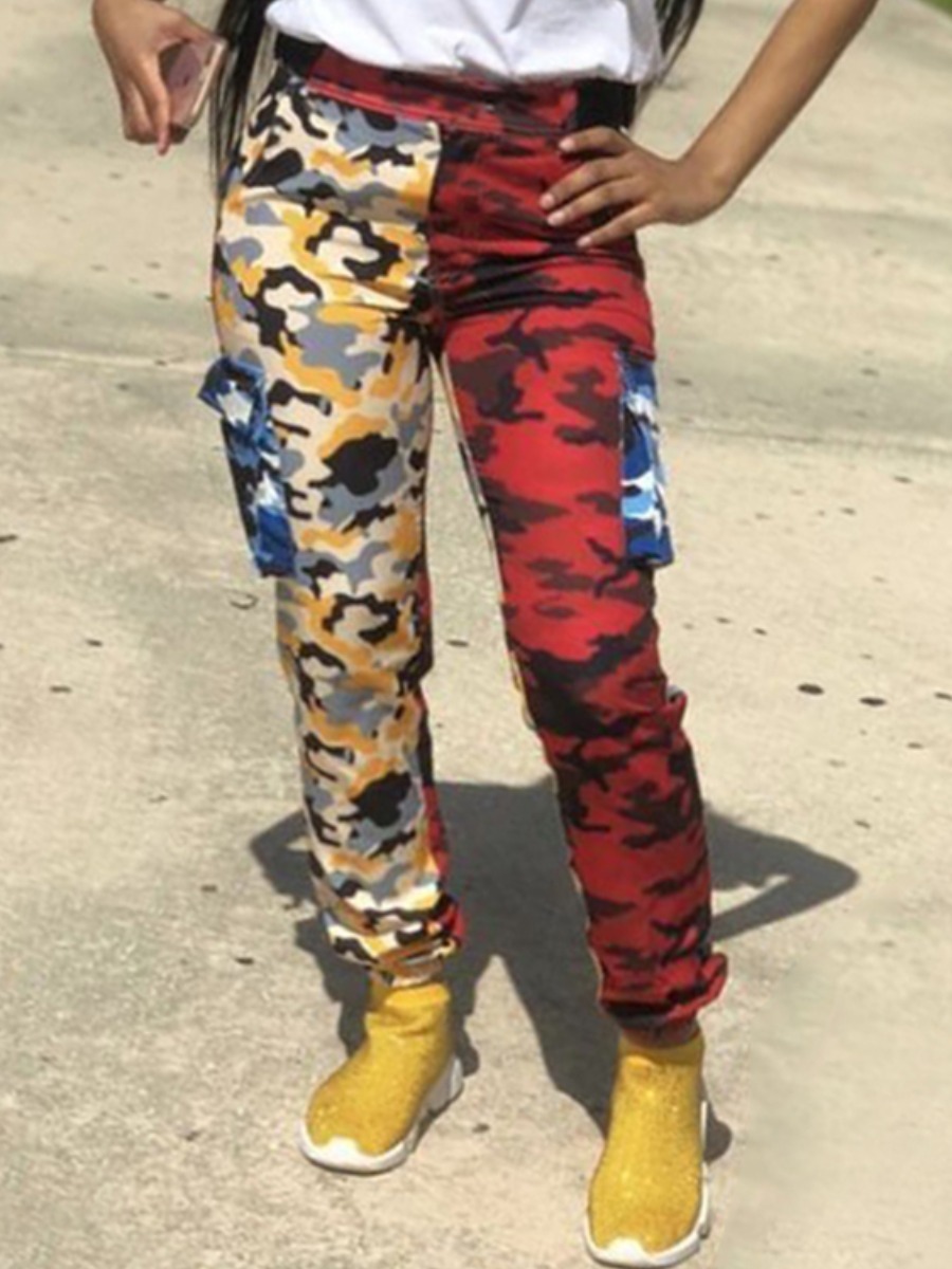 LW Street Camo Print Side Pocket Multicolor Pants