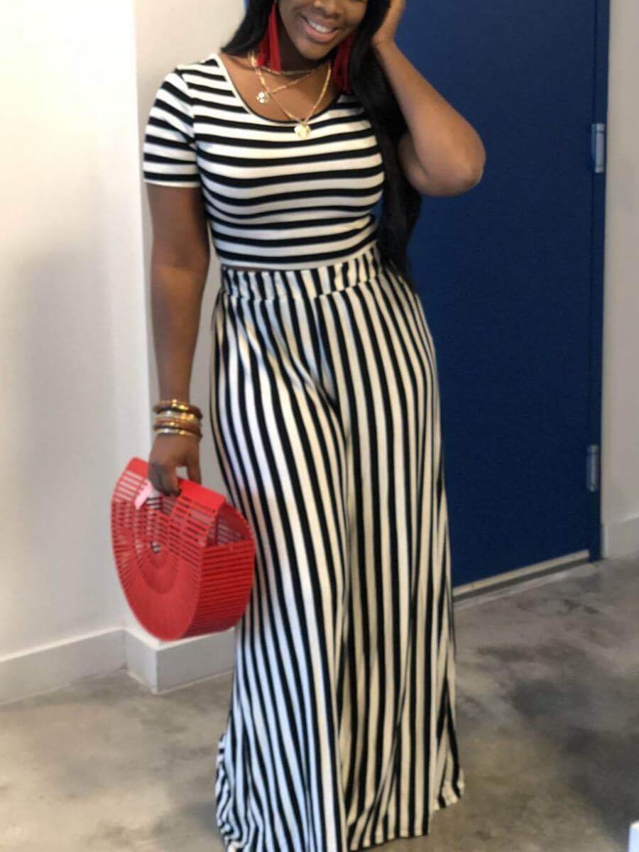 LW Striped Wide Leg Pants Set