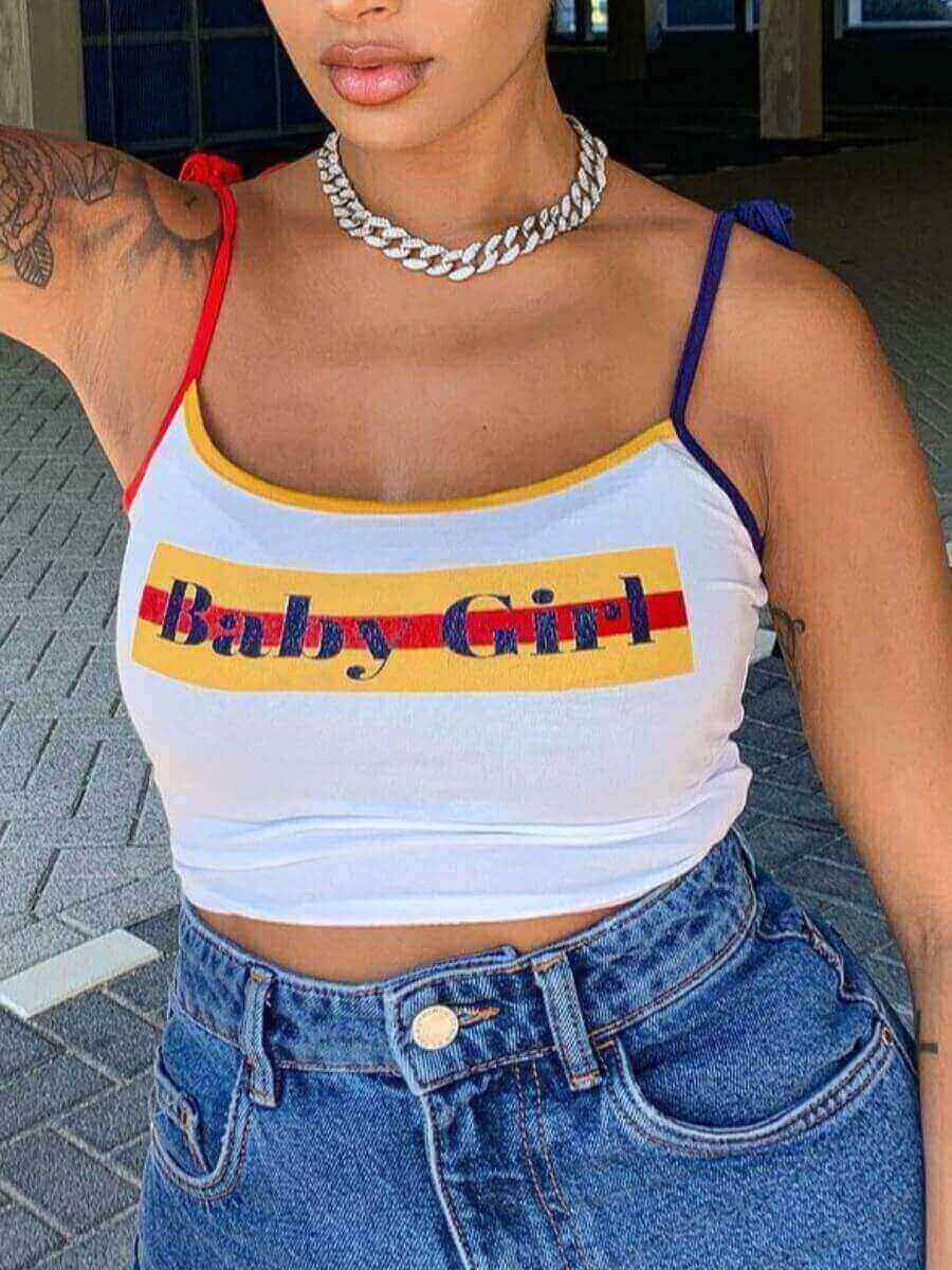LW Baby Girl Letter Print Camisole